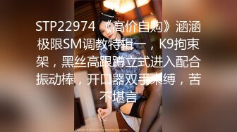 STP22974 《高价自购》涵涵极限SM调教特辑一，K9拘束架，黑丝高跟蹲立式进入配合振动棒，开口器双手束缚，苦不堪言